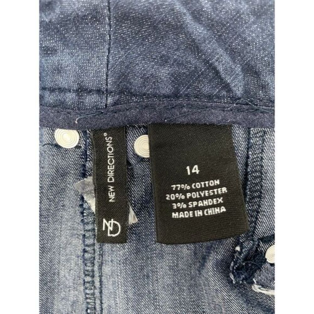 New Directions Navy Blue Cotton Blend Flat Front Women's Jeans Size 14 - Picture 4 of 7